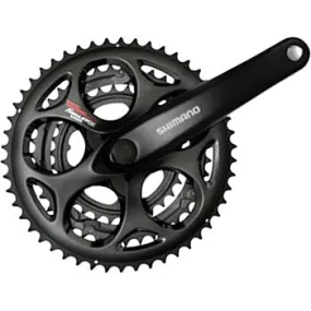 Tourney FC-A073 Crankset - 170mm 7/8-Speed 50/39/30t Riveted Square Taper JIS Spindle Interface BLK