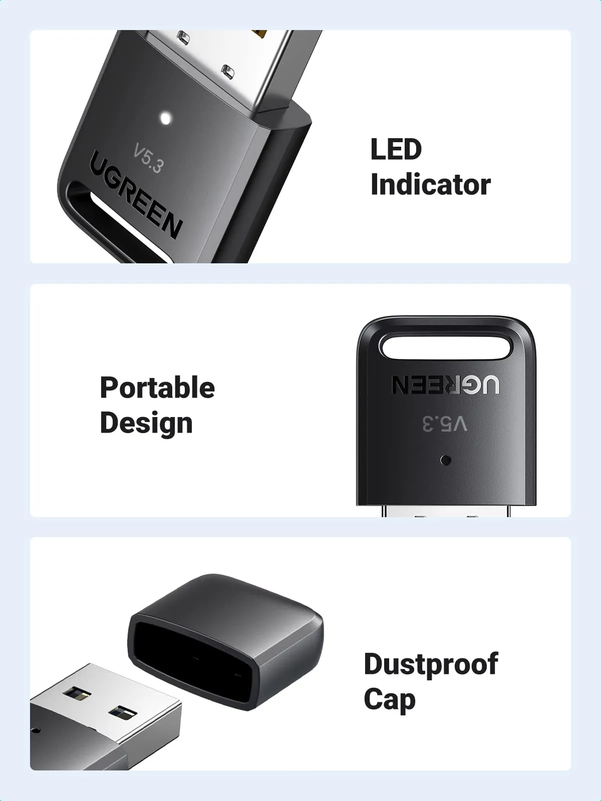 UGREEN USB Bluetooth 5.3 Adapter for PC