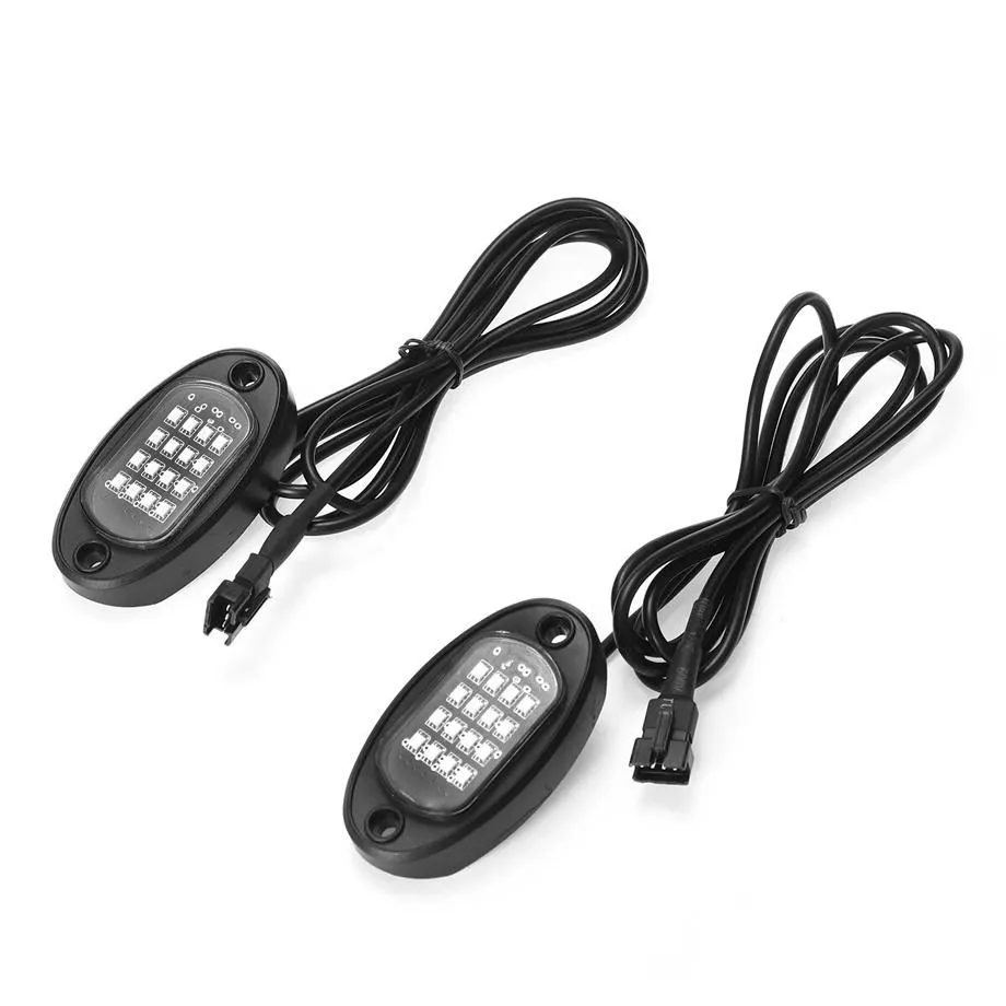 Universal 8 Pod RGB LED Rock Light With Wireless Remote
