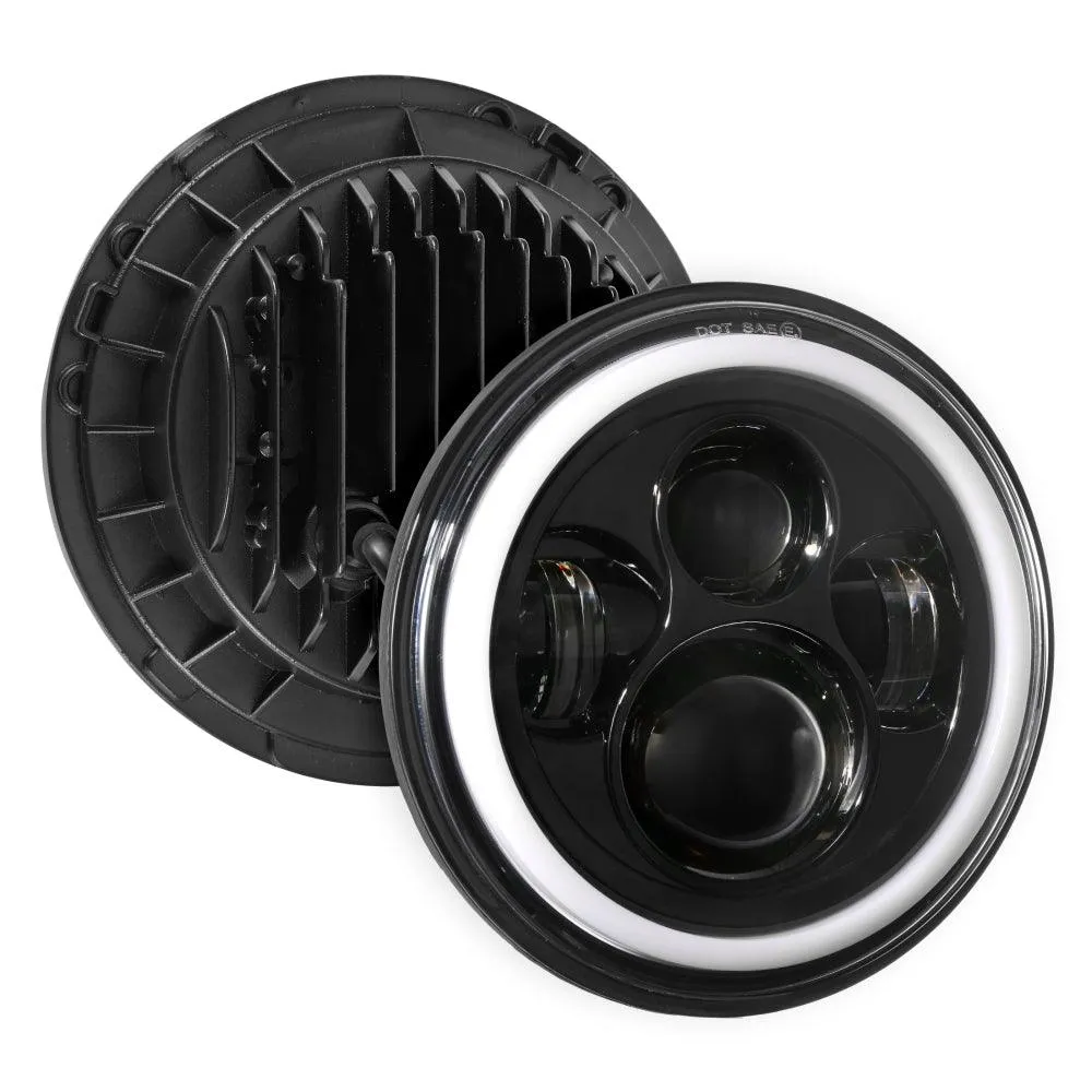 Upgraded RGB 7 Inch Headlights   4 Inch Fog Lights Combo for Jeep Wrangler JK with APP Control