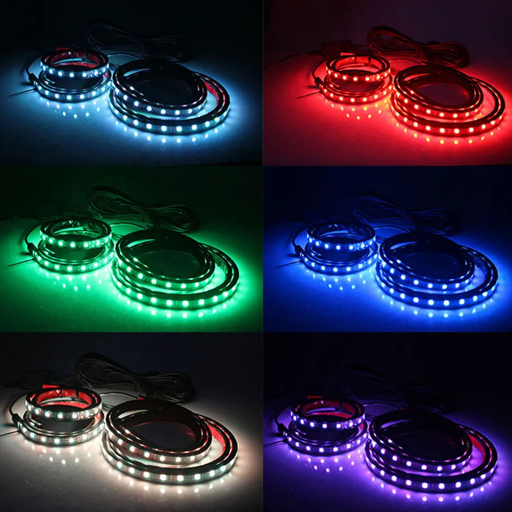 US 4Pcs 12V Neon Accent Lights Kit Car Underglow Lights Waterproof Underglow Led