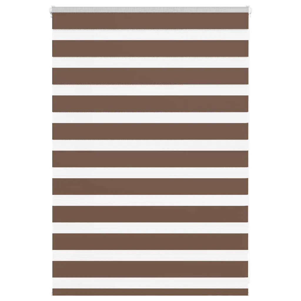 vidaXL Zebra Blind Brown 95x100 cm Fabric Width 90.9 cm Polyester