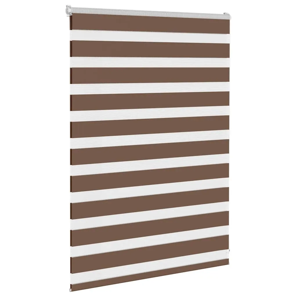 vidaXL Zebra Blind Brown 95x100 cm Fabric Width 90.9 cm Polyester