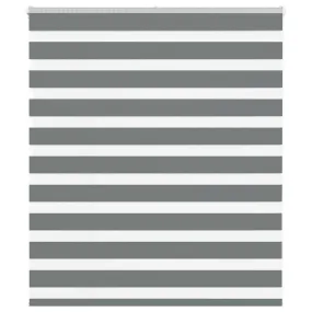 vidaXL Zebra Blind Dark Grey 120x100 cm Fabric Width 115.9 cm Polyester