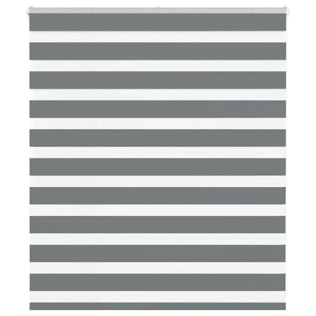 vidaXL Zebra Blind Dark Grey 120x100 cm Fabric Width 115.9 cm Polyester