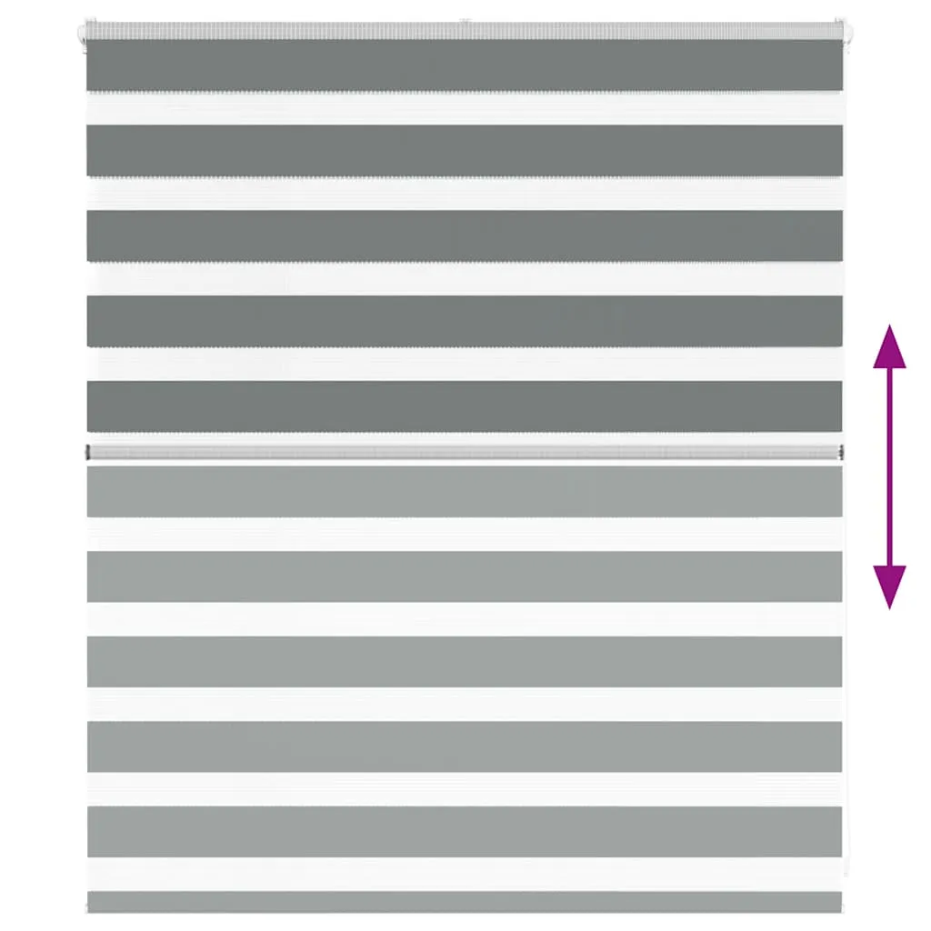 vidaXL Zebra Blind Dark Grey 120x100 cm Fabric Width 115.9 cm Polyester