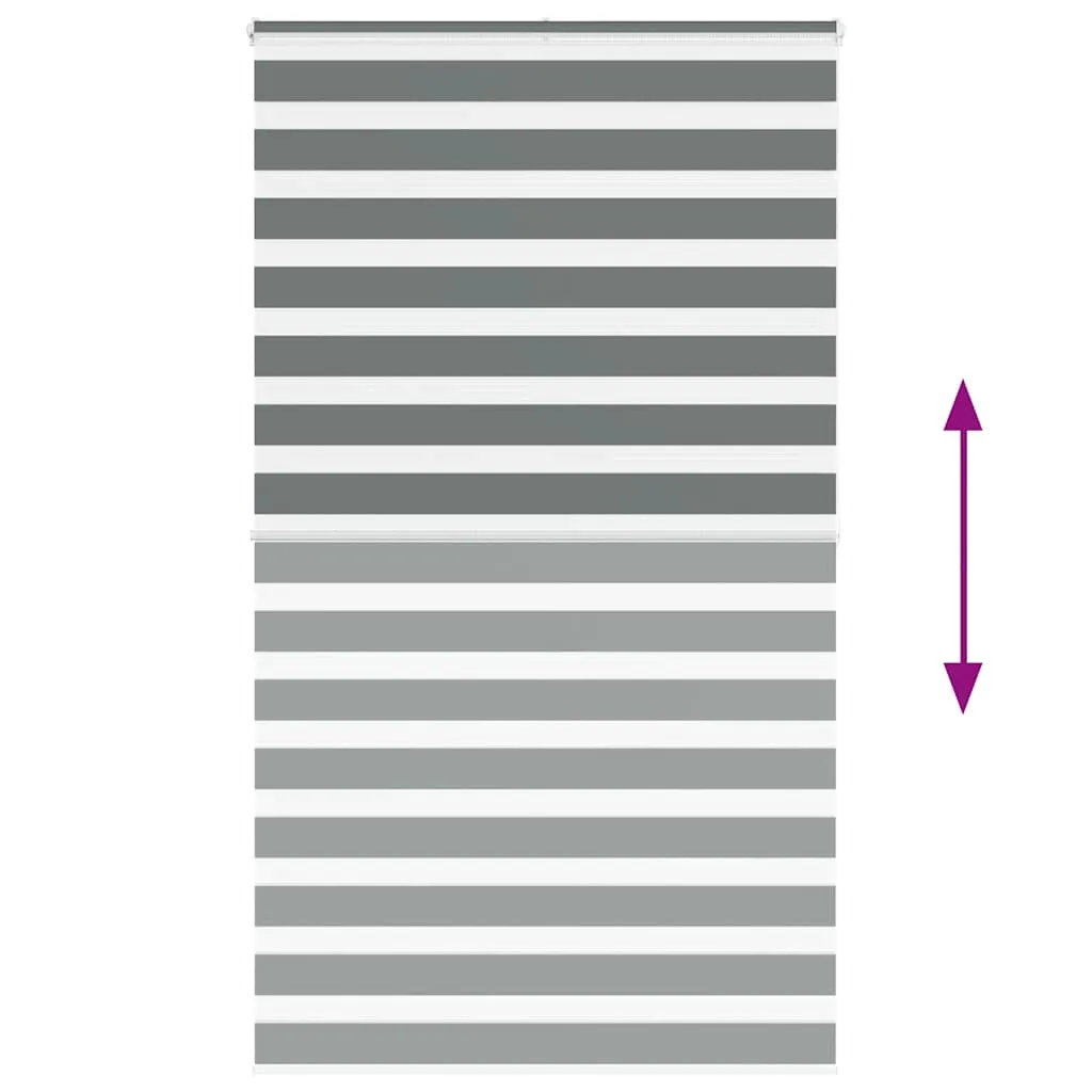 vidaXL Zebra Blind Dark Grey 135x200 cm Fabric Width 130.9 cm Polyester