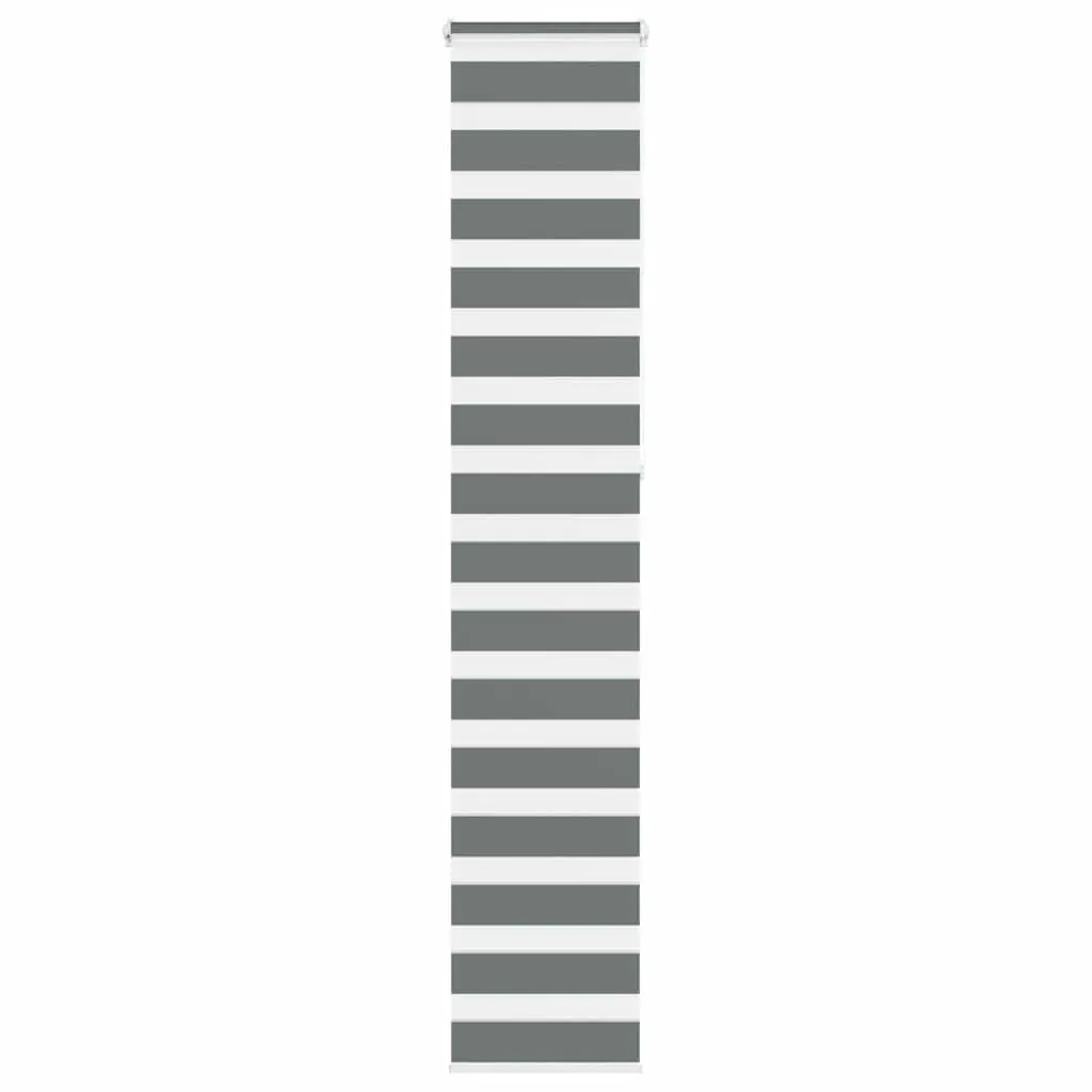 vidaXL Zebra Blind Dark Grey 40x230 cm Fabric Width 35.9 cm Polyester