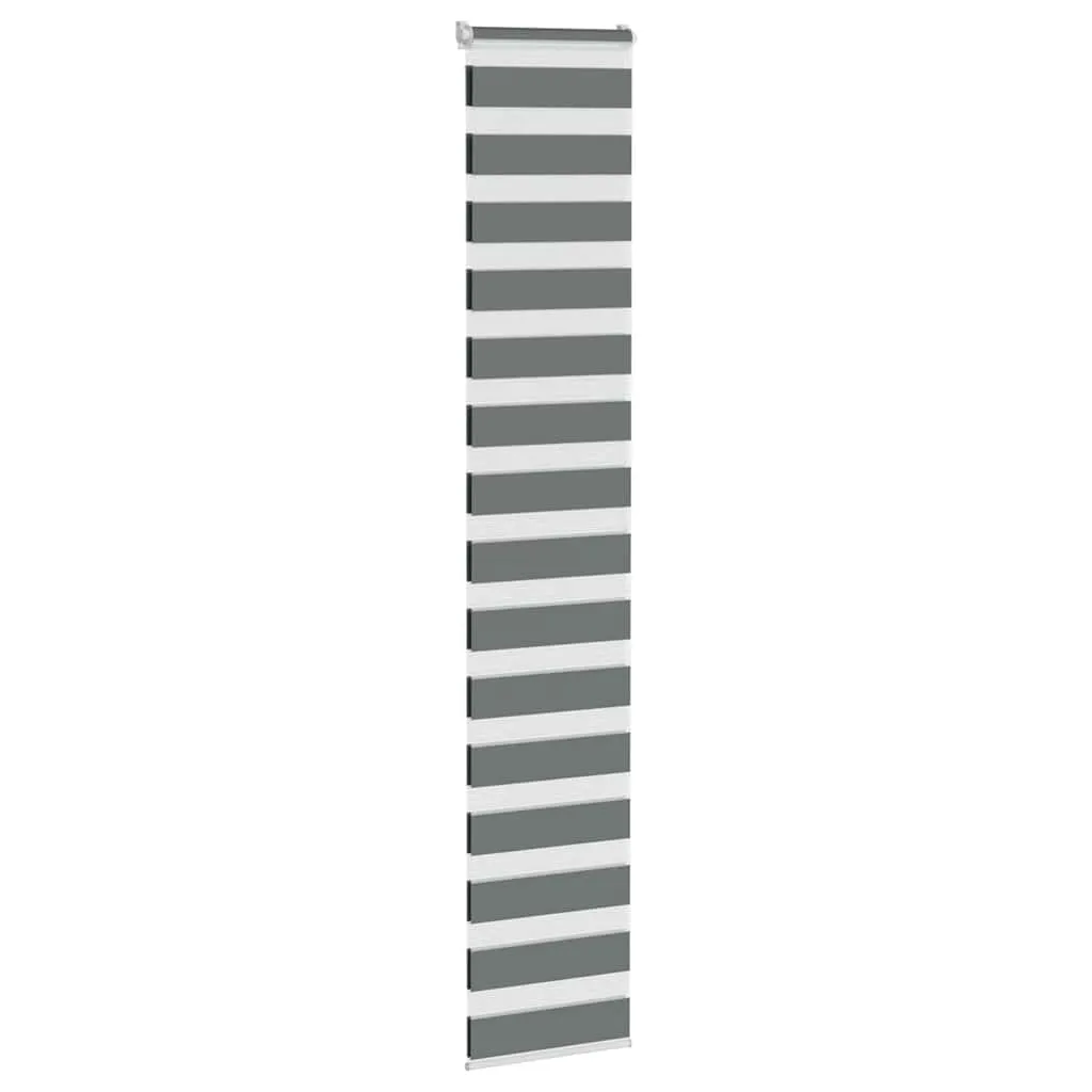 vidaXL Zebra Blind Dark Grey 45x200 cm Fabric Width 40.9 cm Polyester