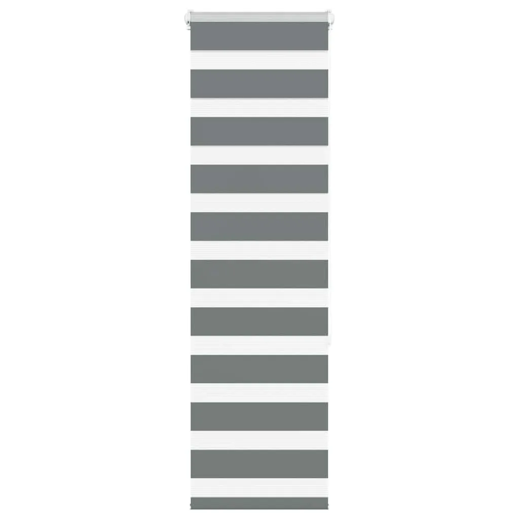 vidaXL Zebra Blind Dark Grey 50x150 cm Fabric Width 45.9 cm Polyester