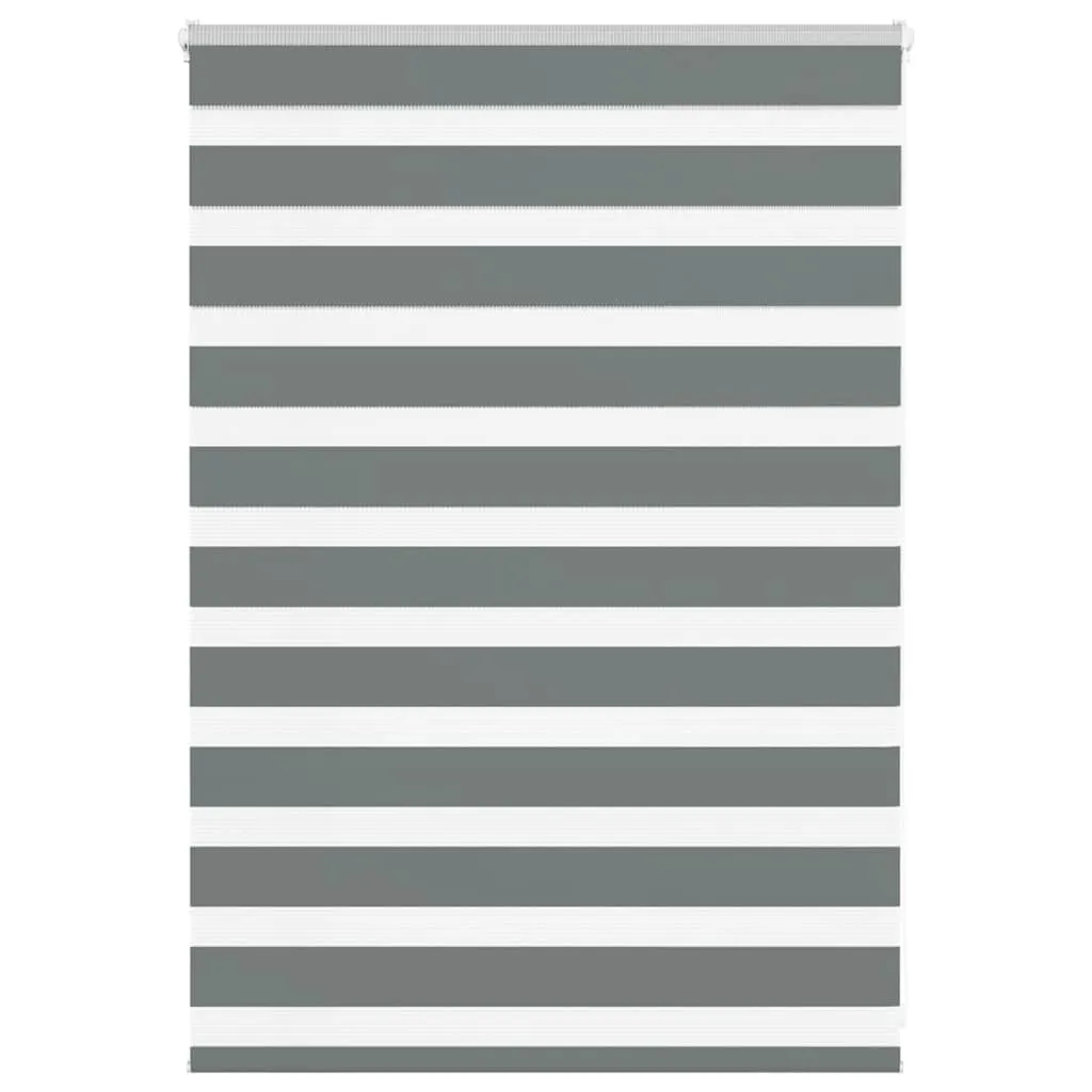 vidaXL Zebra Blind Dark Grey 95x100 cm Fabric Width 90.9 cm Polyester