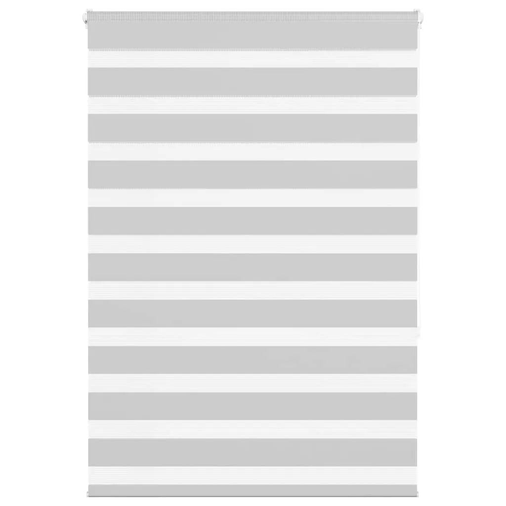 vidaXL Zebra Blind Light Grey 110x150 cm Fabric Width 105.9 cm Polyester