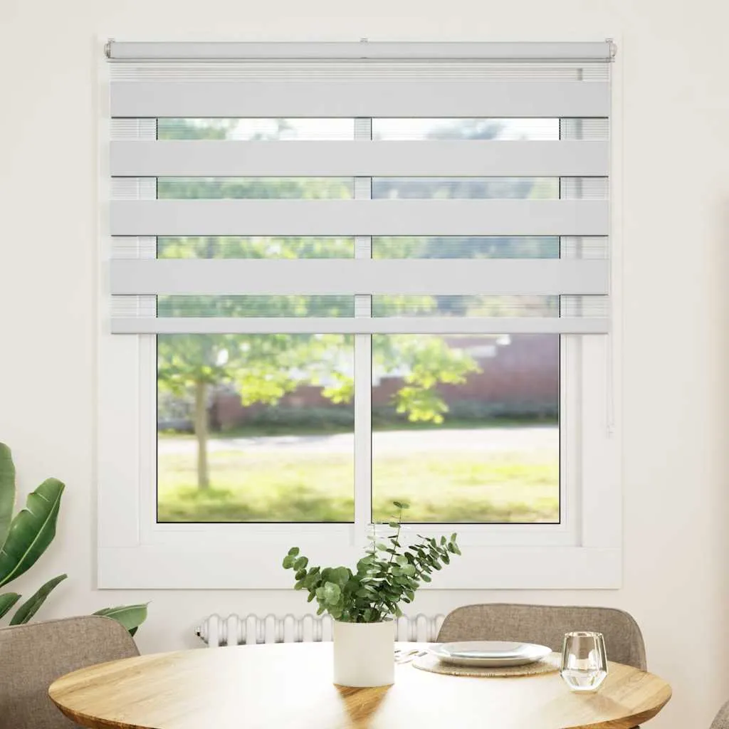 vidaXL Zebra Blind White 120x150 cm Fabric Width 115.9 cm Polyester
