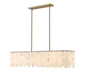 Viviana Seven Light Island Pendant in Rubbed Brass