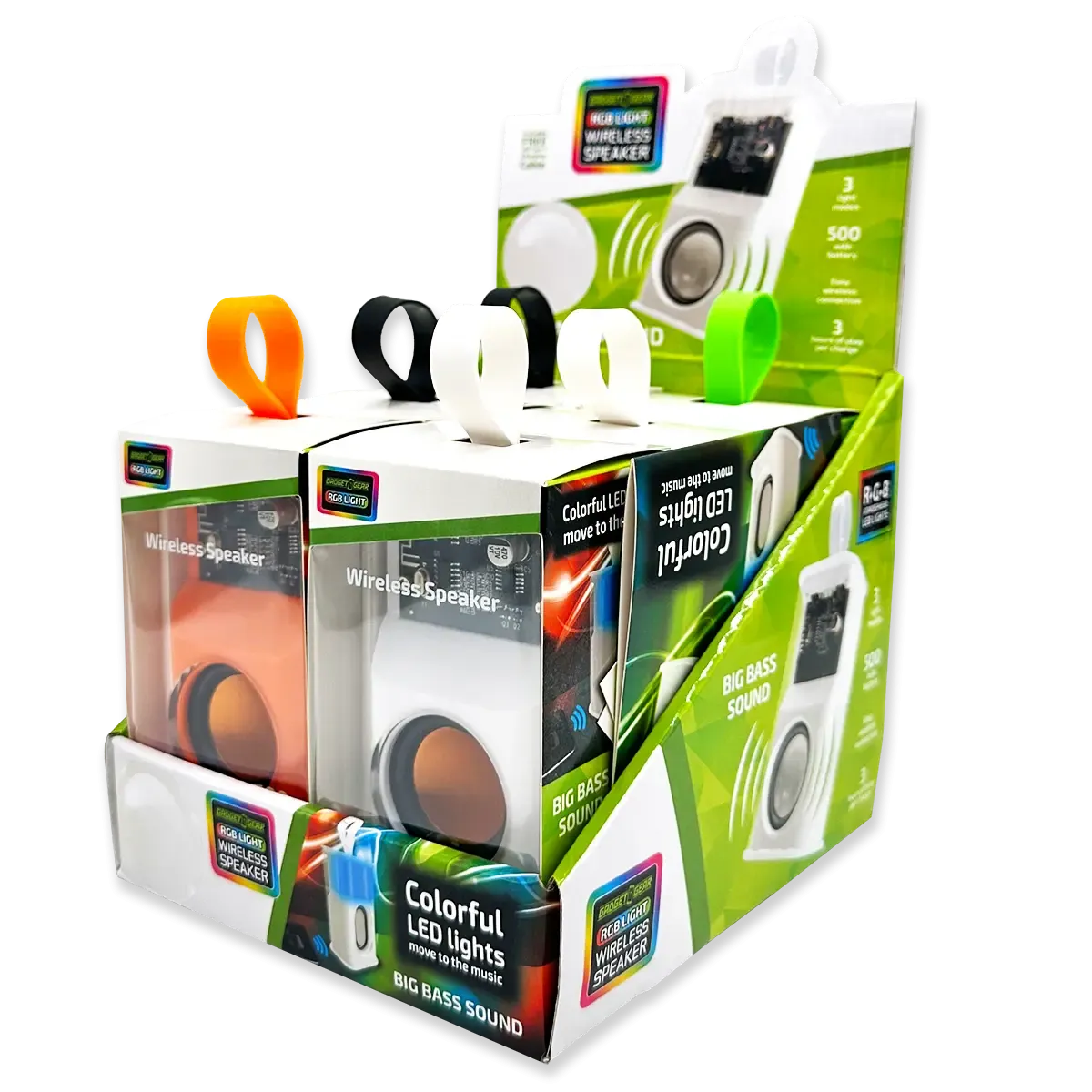 Wireless Speaker Transparent with LED Lights - 6 Pieces Per Retail Ready Display 23870