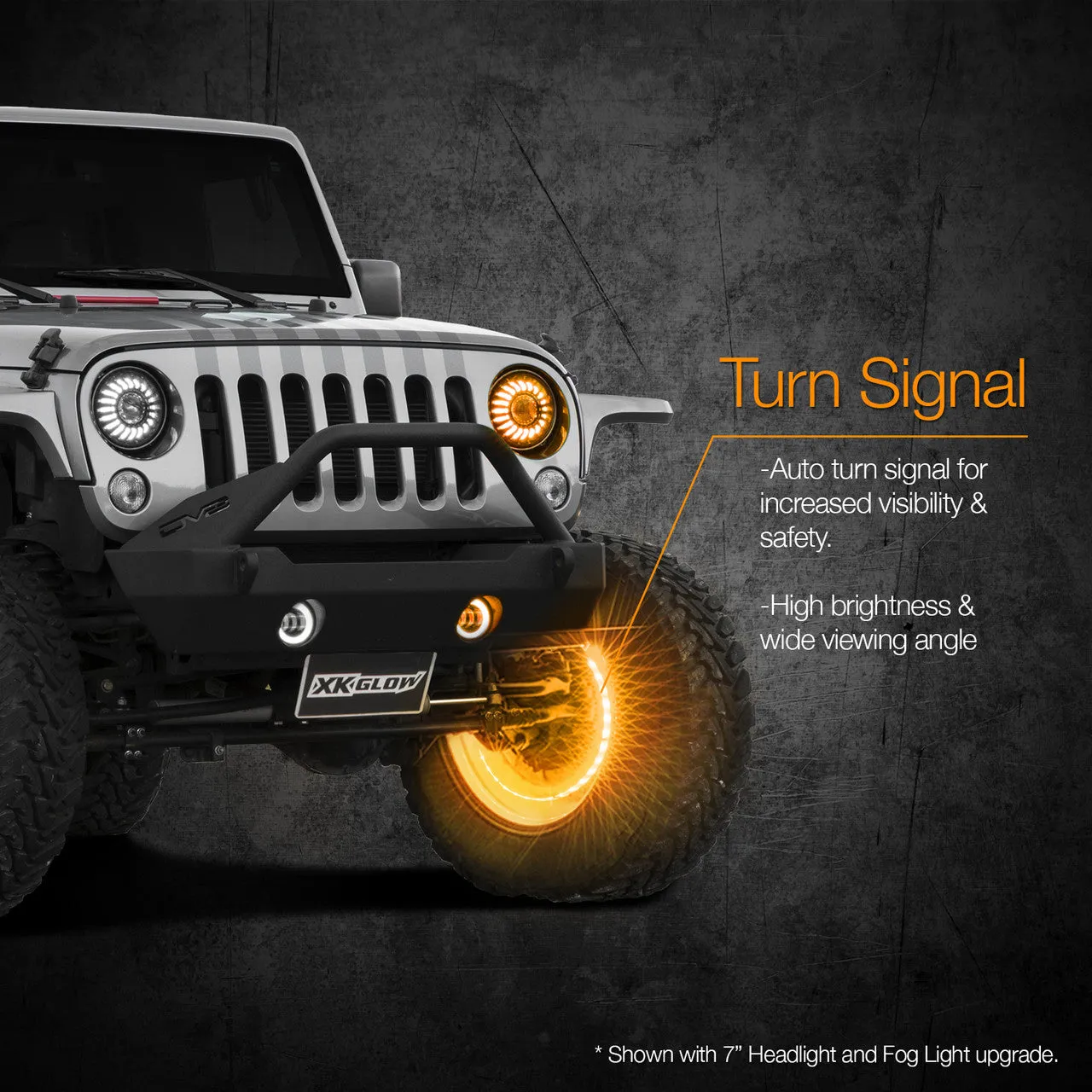 XKGlow Led Wheel Ring Lights w/ Turn Signal Function/ XKChrome Smartphone App Controlled - 15" or 15-18" Adjustable Ring