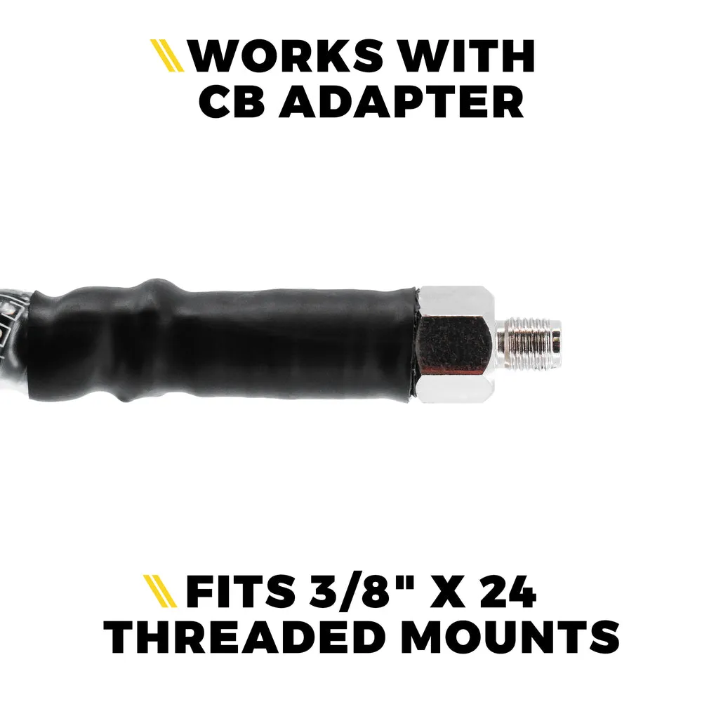 Xprite 4ft CB Radio Antenna with Spiral LED Whip Light - Amber or RGB