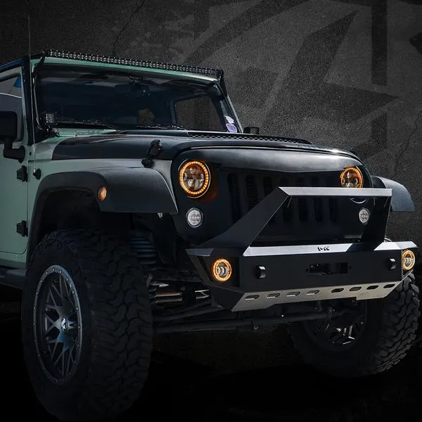 Xprite 4" LED Fog Light Jeep Wrangler JK (2007-2018) Grand Cherokee (2011-2013) w/ RGB Halo - FL-R4IN-RGB