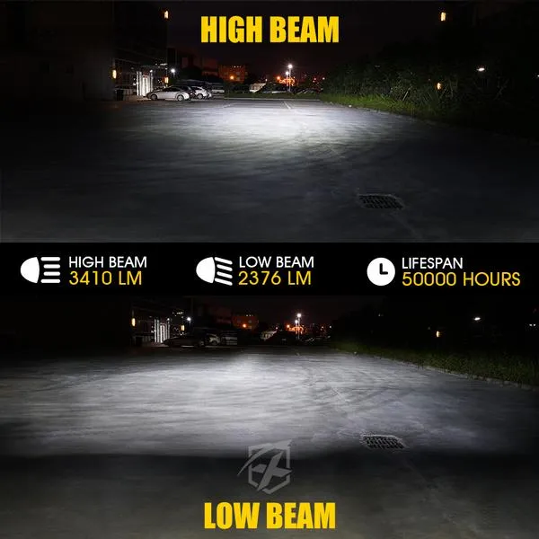 Xprite 7" 90W G2 Exhibit Series LED Headlights Jeep Wrangler TJ/JK [w/ RGB Chasing Halo] (1997-2018) HL-90W-G2-DANCE