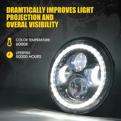 Xprite LED Headlights Jeep Wrangler JK (97-18) 7" 90W LED Headlight & Fog Light w/ RGB Halo Combo