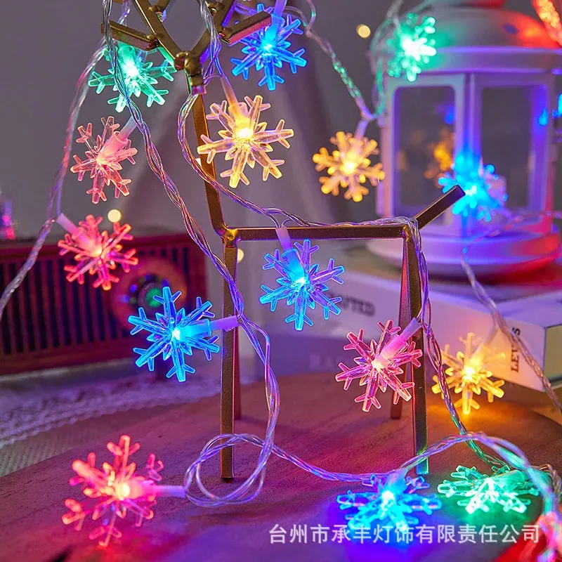 Yeknu 1/3/6M LED Snowflake Fairy Lights Battery/USB Power Copper Wire Garland Light New Year Garden Wedding Living Room Decoration