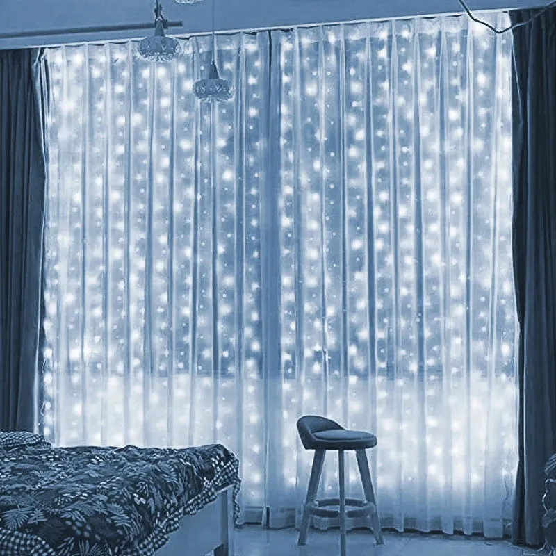 Yeknu 6/4/3M USB Curtain String Lights 8 Modes Bedroom Home Christmas Tree Garland Light Wedding Christmas Holiday Decor Fairy Lights