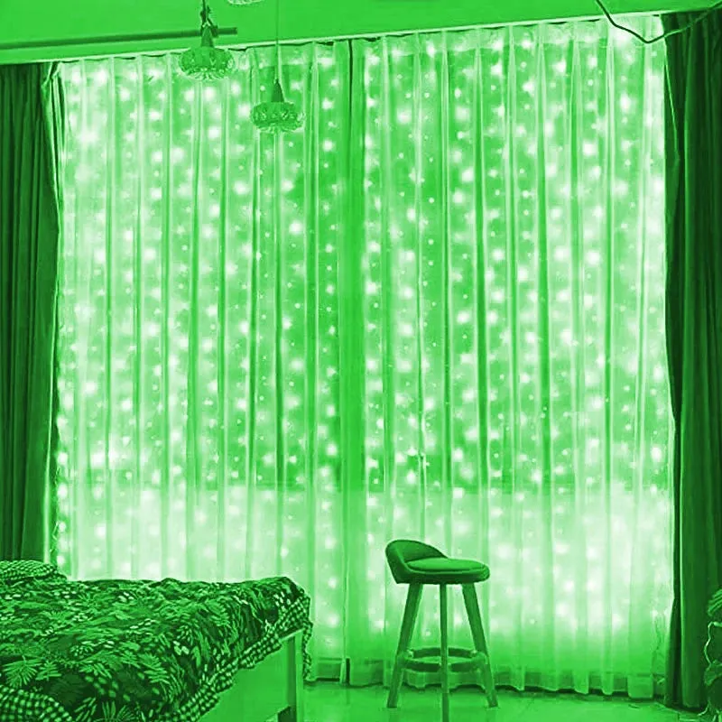 Yeknu 6/4/3M USB Curtain String Lights 8 Modes Bedroom Home Christmas Tree Garland Light Wedding Christmas Holiday Decor Fairy Lights