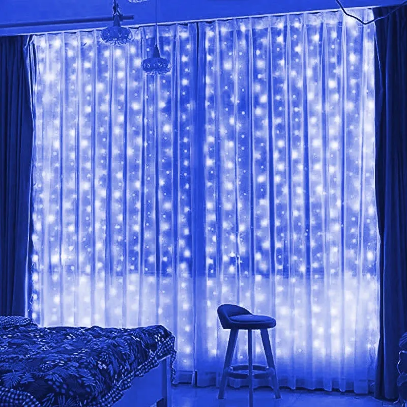 Yeknu 6/4/3M USB Curtain String Lights 8 Modes Bedroom Home Christmas Tree Garland Light Wedding Christmas Holiday Decor Fairy Lights