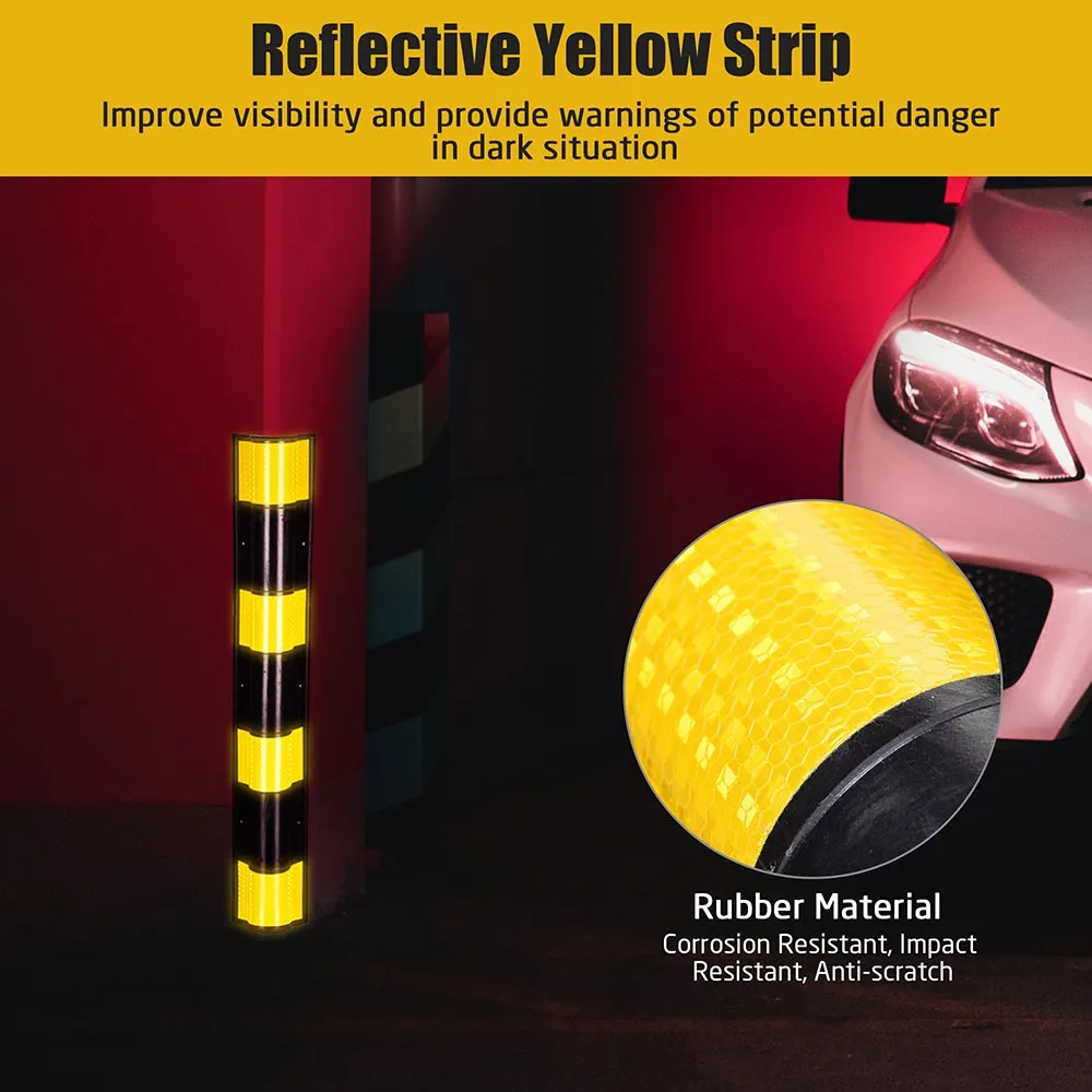 Yescom 2pcs Rubber Corner Guards for Walls Reflective 31" Round