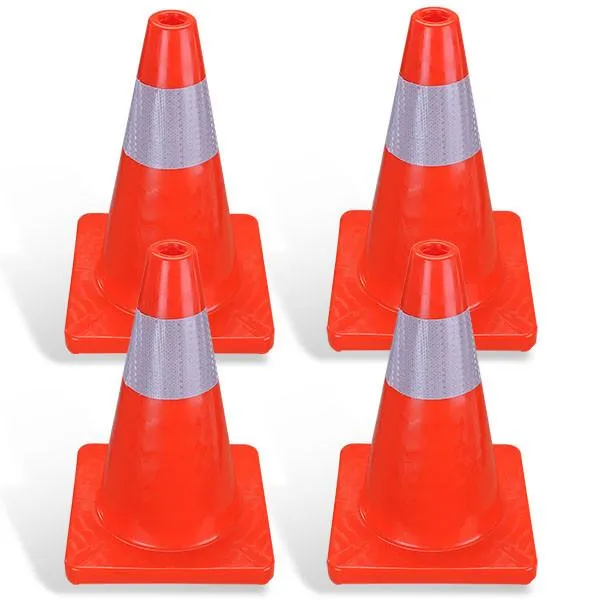 Yescom 4pcs 18-In Road Traffic Safety Cones Reflective Collar