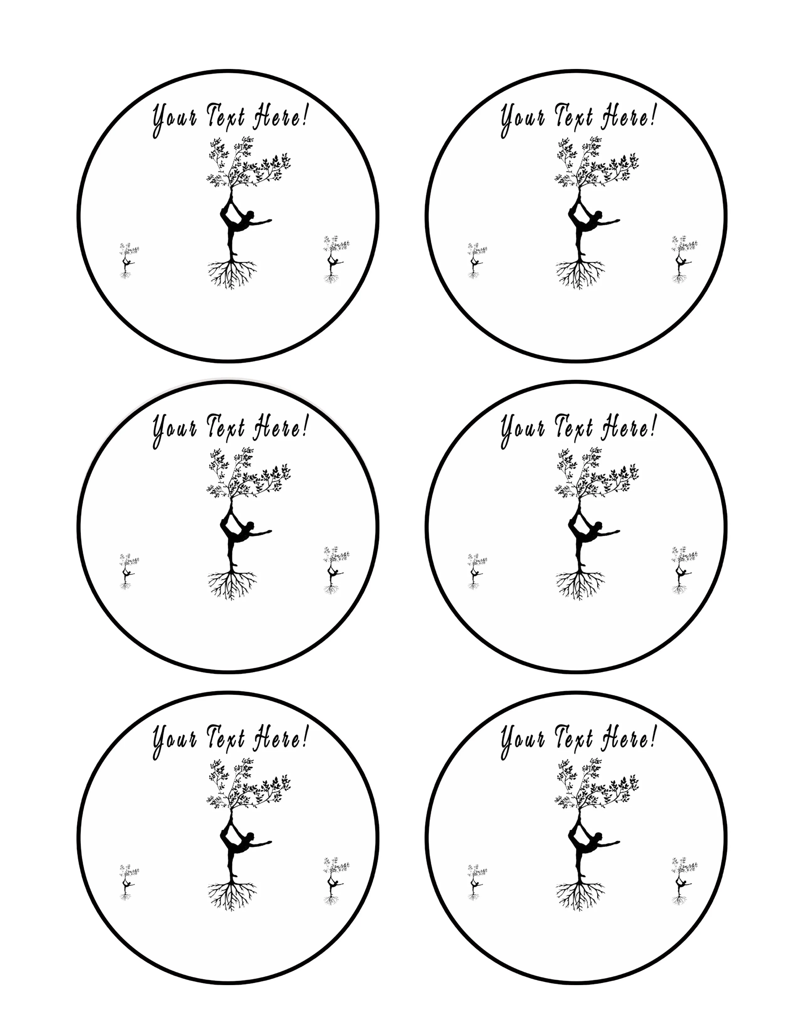 Yoga - Edible Cake Topper, Cupcake Toppers, Strips