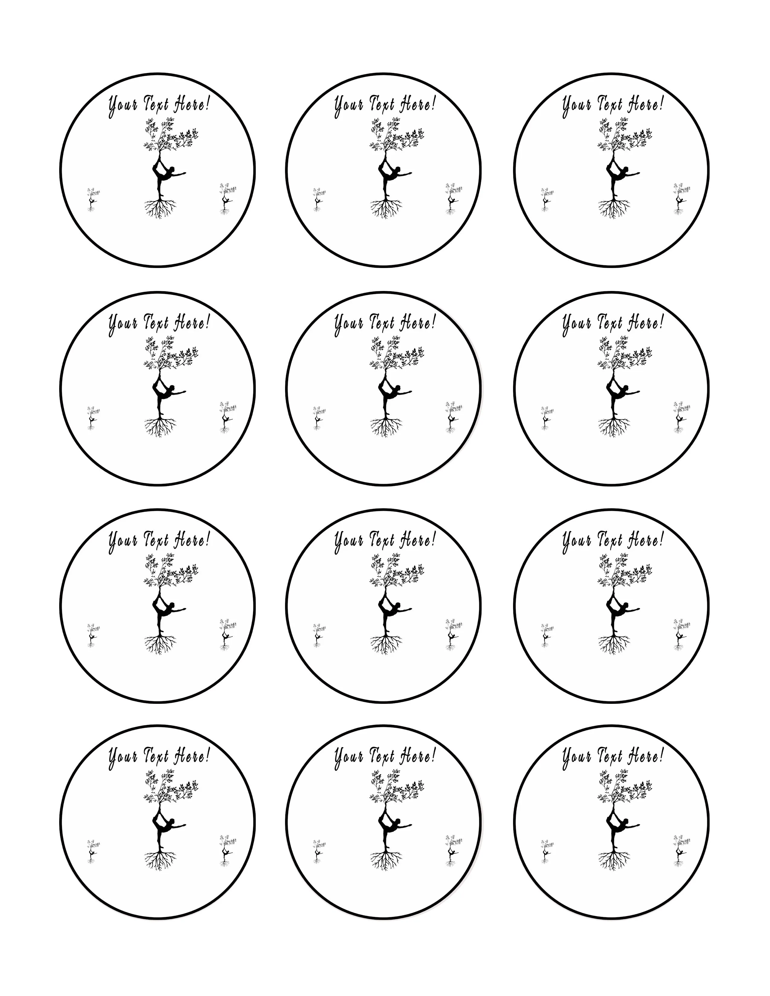Yoga - Edible Cake Topper, Cupcake Toppers, Strips