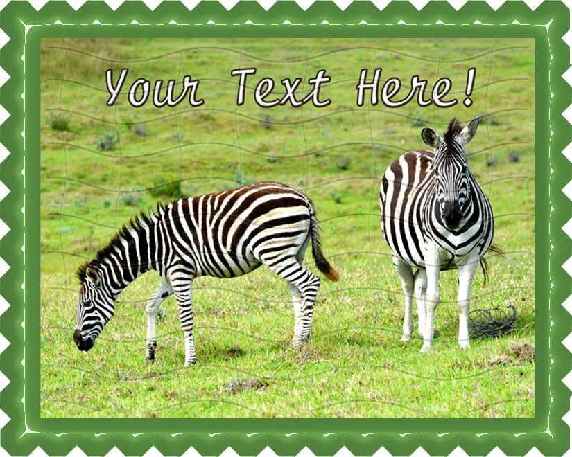 Zebra - Edible Cake Topper, Cupcake Toppers, Strips