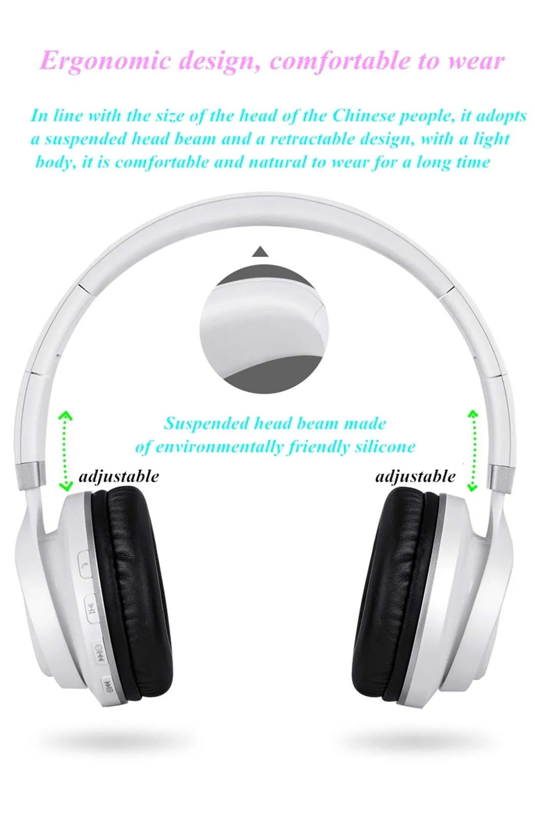 ZYstyle Headphones Wireless Bluetooth Headset Headset Game Headset Mobile Computer Universal Card 4.1 Heavy Subwoofer Long Handset Headphones wireless bluetooth headset bass music n